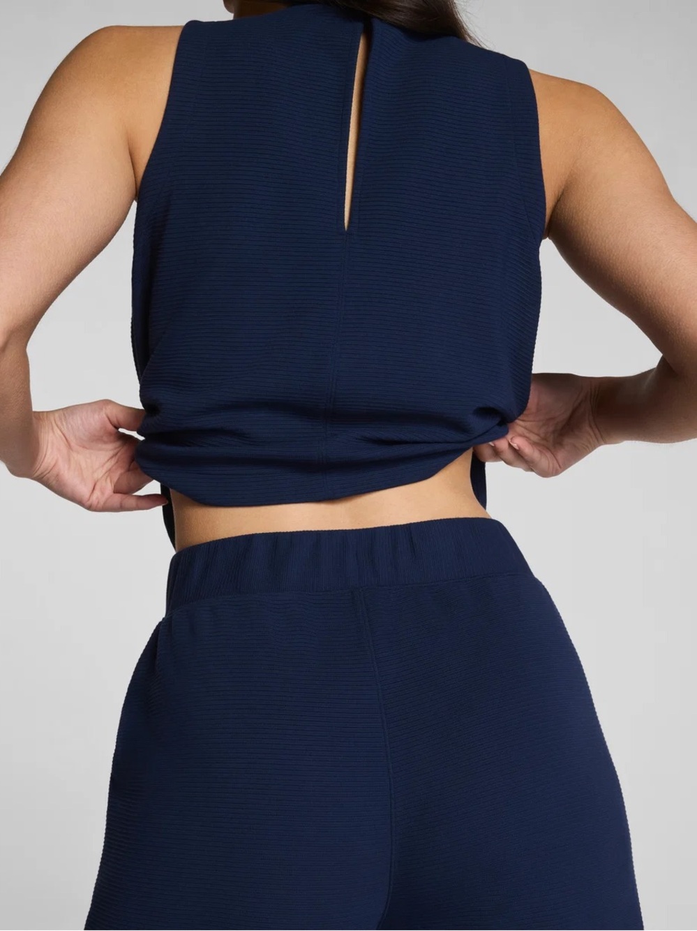 NWT - SPANX AirEssentials French Rib Sleeveless Jumpsuit – Navy – Small Petite - Picture 5 of 11